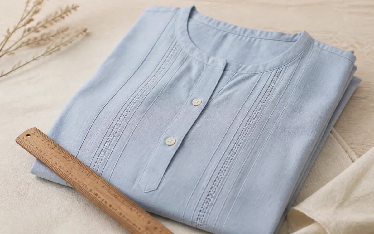Editorial still life of coral linen clothing, representing readymade garments sourcing in Hyderabad, Telangana