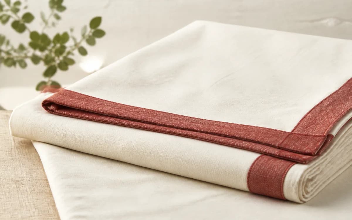Editorial still life of workwear fabric, representing uniforms & workwear sourcing in Jaipur, Rajasthan